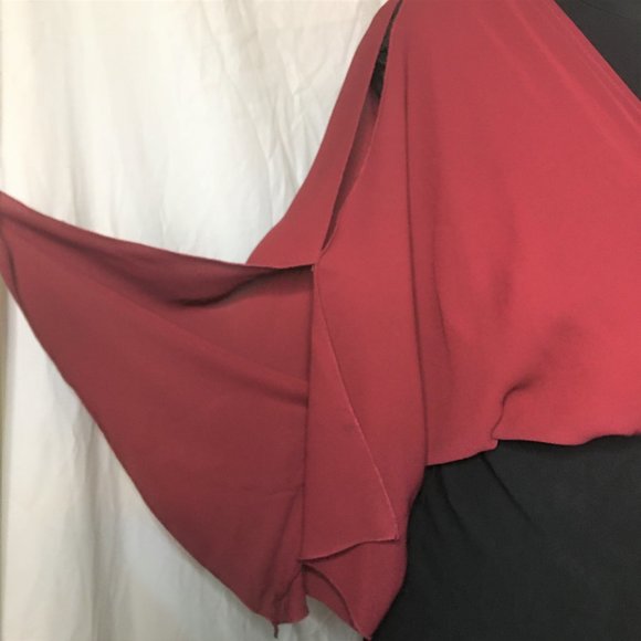 FTF Sexy Maroon Top/Black Spandex Pencil Dress 2X - Picture 9 of 12